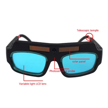 1pc Solar Powered Auto Escurecimento Máscara de Solda Capacete, Óculos de proteção Óculos de Soldador de Arco Anti-choque Lente Para Proteção dos Olhos