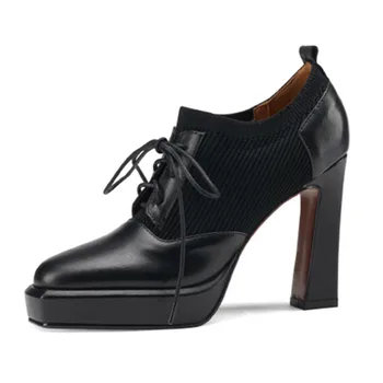Asumer Quente Da Venda De Couro Genuíno Sapatos 2021 Mulheres Bombas De Laço Na Marca De Moda Único Sapatos De Salto Alto Sapatos De Plataforma Senhoras
