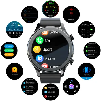 Lokmat Hora de Moda Inteligente Relógio Bluetooth Chamadas de Fitness Tracker Inteligente Relógios de Homens de Mulheres Monitor de frequência Cardíaca para Android iOS