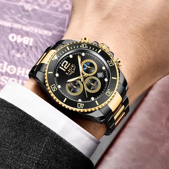 LIGE 2021 Novo Diver Mens Relógios de Marca Top de Luxo em Aço Impermeável Relógio de Pulso de Quartzo Homens desporto Data de Relógio Relógio Masculino