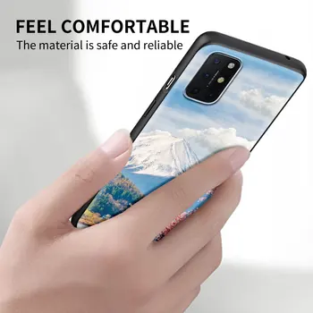 Caso de telefone para OnePlus 8 Nord N100 N10 7T 8T 7 Pro 5G Capa de Silicone para 1+ 8Pro Preto Equipado Shell escuro, sol, montanhas