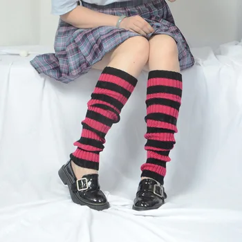 Quente Coreia Japão Estilo Menina Polainas Faixa Multicor Cosplay Lolita Solta Meias De Dança Perna De Aquecedor De Manga