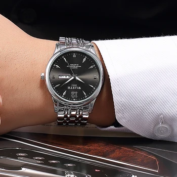 LANGLISHI de alto Luxo da Marca Homens Relógio esportivo Masculino Casual de aço Completo Data de Relógios dos Homens relógios de Quartzo relógio masculino