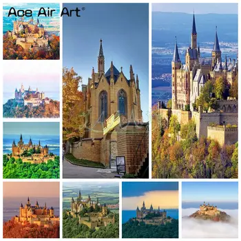 Most Beautiful Castle Diamond Embroidery Mosaic Burg Hohenzollern 5D Diamand Painting Rhinestone Germany Building for Room Decor