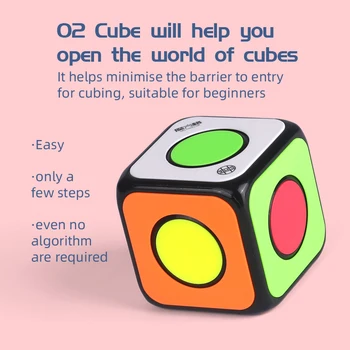 QiYi O2 Cubo Padrão 1x1 Magia Cubos Fidget Quebra-cabeça Giratório Mágico Cubos Speedcube Dedo Brinquedos