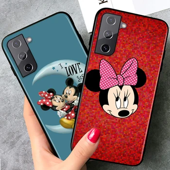 Mickey Mouse Moda à prova de Choque Soft Cover para Samsung Galaxy S20 S21 FE Ultra Lite S10 5G S10E S9 S8 Plus Preto caixa do Telefone