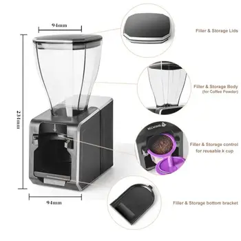 Novo Enchimento de Pó Máquina de Café de Pó de Enchimento Para K xícara de Café em Cápsula de Pó Dispensador de Café Recipiente de Pó Ferramenta de Cozinha