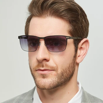 Nova Berlim, Marca o Designer de Óculos de sol de Homens de Aço Inoxidável Nenhum Parafuso de Óculos de Sol com a Proteção UV400 Gradiente de Cores Lentes