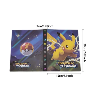 Pokemon Cartões De Titular 120 Bolsos De Alta Capacidade Cartão De Jogo De Coleção De Livro De Desenhos Animados Fotos De Jogo De Tabuleiro De Armazenamento Álbum