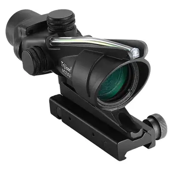 4X32 Fibra de Mira Óptica Tático pontos Turísticos Rifle Âmbito Cruz O Caçador de Caça Llluminating Microscópio Preto
