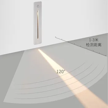 Exterior Footlight Recessed do Diodo emissor de Canto de Parede, Lâmpada do PIR Detector de Movimento + Sensor de Luz Led Paisagem Caminho Passo de Escada de Luz