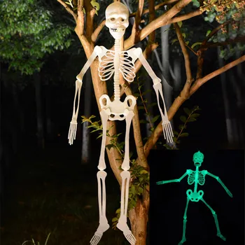 32cm Luminosa do Crânio do Esqueleto do Corpo Assustador de Halloween, Brinquedo de Casa mal-Assombrada Complicado Prop Fluorescente Falsificar Novidade Brinquedos Engraçado Novo 2021