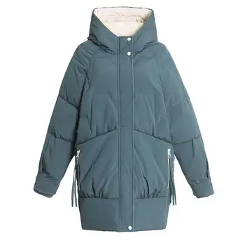 De algodão acolchoado jaqueta mulheres é de comprimento médio inverno 2021 novo estilo coreano solta casaco acolchoado casual senhoras acolchoado jaqueta X