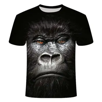 2020 verão impressos em 3D animal macaco, gorila de manga curta engraçado novidade de design casual plus size top T-shirt para homens