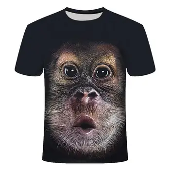 2020 verão impressos em 3D animal macaco, gorila de manga curta engraçado novidade de design casual plus size top T-shirt para homens