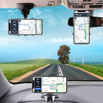 Painel de Carro de Telefone do Suporte de 360 Graus do telefone Móvel Significa Espelho Retrovisor Viseira de Sol Em GPS de Navegação do Suporte Firme, Durável