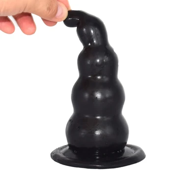 NNSX Brinquedo do Sexo Plug anal Com ventosa, Design de Torre de Contas Anais Suave Sensação de enorme Vibrador Para Mulher, Homem Ânus Massagem Flexível