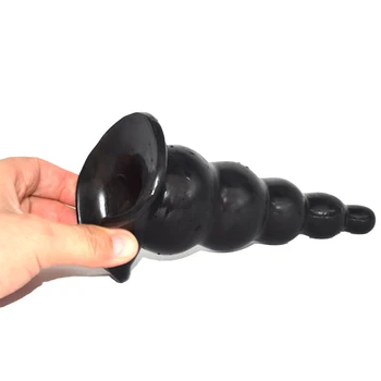 NNSX Brinquedo do Sexo Plug anal Com ventosa, Design de Torre de Contas Anais Suave Sensação de enorme Vibrador Para Mulher, Homem Ânus Massagem Flexível
