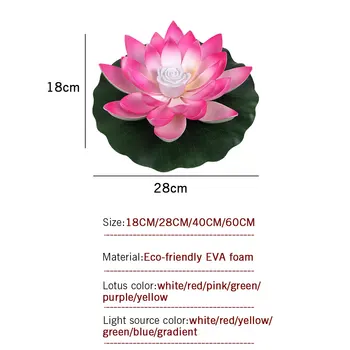 Artificial Flutuante de Flores de Luz LED Colorido Lotus Impermeável Falso Lagoa pétala de Lótus, Lírio de Água Festival das Lanternas, Luz da Decoração