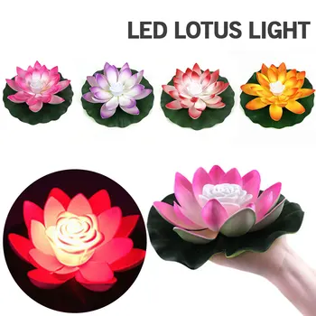 Artificial Flutuante de Flores de Luz LED Colorido Lotus Impermeável Falso Lagoa pétala de Lótus, Lírio de Água Festival das Lanternas, Luz da Decoração
