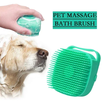 Cão de estimação Shampoo Escova Gato Massagem Pente Grooming Purificador Escova para Banho Cabelo Macio de Borracha de Silicone Pincéis Animal Abastecimento