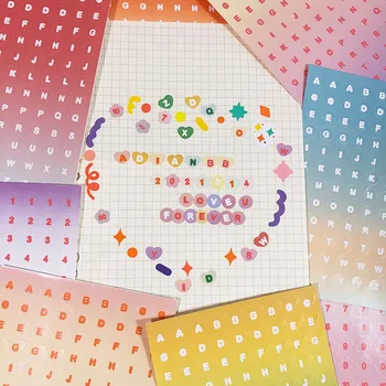Kawaii Decoração Colorida Adesivo DIY Scrapbook Diário Felizes Plano de Presente Numérico Letras Autocolantes