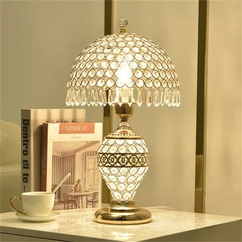 OUFULA de Cristal da Lâmpada de Mesa Dimmer de luxo Com Controle Remoto Para Home Moderno, Criativo Luz de cabeceira