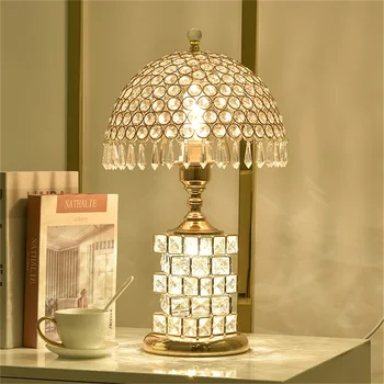 OUFULA de Cristal da Lâmpada de Mesa Dimmer de luxo Com Controle Remoto Para Home Moderno, Criativo Luz de cabeceira