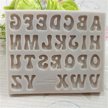 Grandes matrizes de Números de Letras Molde de Silicone 3D Fondant Molde Bolos de Decoração de Ferramentas de Cozinha DIY Bakeware