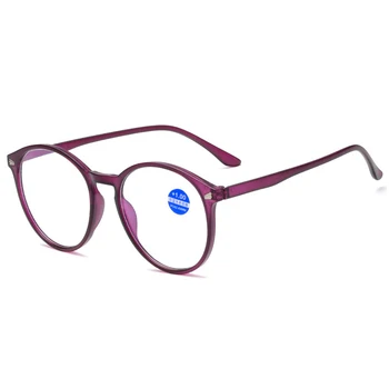 Ahora de grandes dimensões Óculos de Leitura Moldura para as Mulheres 2021 Anti Luz Azul Presbiopia Computador Óculos Preto Roxo Óculos 0 +1.5 2.0