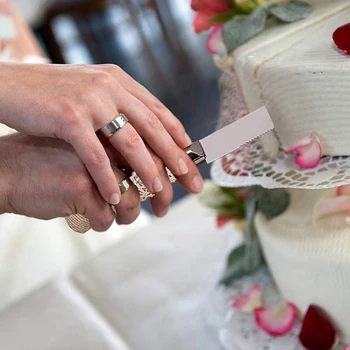Rústico Bolo de Casamento Faca e o Servidor de Conjunto de Bolo de Casamento Faca Serveing País Estilo de Bolo de Casamento Cortador de Conjunto para Festas de Casamento Bi