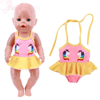 2021 Boneca Nova Roupa de Unicórnio trajes de banho Ajuste Vestido de 18 Polegadas-Americana 43Cm Bebê recém-Nascido Menina Boneca de Brinquedo