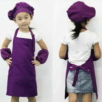 Crianças Do Bolso Do Avental Ajustável Chefs De Cozinha De Artesanato Arte Simples Bib