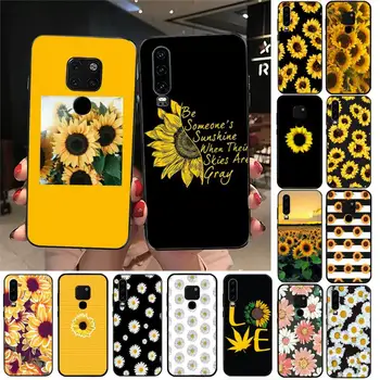 Flor amarela Pequena daisy girassol Caso De Telefone Huawei Y6 7prime 9prime Y5 2019 Y5 Y6Prime 2018 Nova 3E mate10 20lite 20Pro