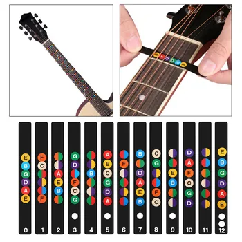 5 Estilos Coloridos e Clara Violão Notas Mapa Etiqueta Autocolante Braço Traste Decalques para 6 de Seqüência de caracteres Acústico, Guitarra Eléctrica