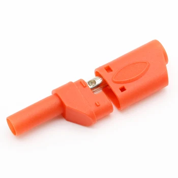 10Pcs Vermelho/Preto de Segurança Totalmente Isolado, 4mm Masculino Empilhável Banana Plug Conector