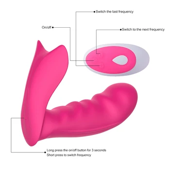 Os brinquedos Sexuais Borboleta Wearable Vibrador Vibrador para as Mulheres Masturbador Calcinha Ponto G Clítoris Estimulador de Controle Remoto Calcinha