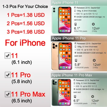 Para o Iphone, 11 De Capa sobre Ip Pro Max I Telefone de Proteção Blindada Glas Iphone11 11Pro 11max 11promax Iphon I11 Promax 1 Para 3 Pcs