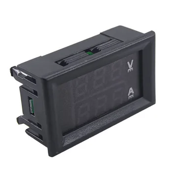 DC 0-100V 10A Digital Voltímetro Amperímetro Dual Display Detector de Tensão de Corrente Medidor de Painel de Ampère Volt Medidor De 0,28 Vermelho LED Azul