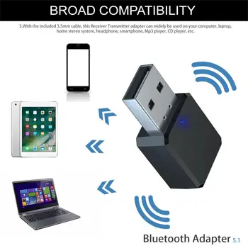 USB, Bluetooth Receptor de Áudio de 3,5 mm Mini Música Estéreo AUX sem Fio Bluetooth 5.0 Adaptador de Chamada Mãos livres Para Carro PC TV