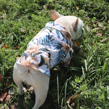 Cão De Camisas De Roupas De Verão, Roupas De Praia Colete De Estimação Cachorro Roupas Florais T-Shirt Havaiano Para Cão Pequeno Chihuahua
