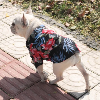 Cão De Camisas De Roupas De Verão, Roupas De Praia Colete De Estimação Cachorro Roupas Florais T-Shirt Havaiano Para Cão Pequeno Chihuahua