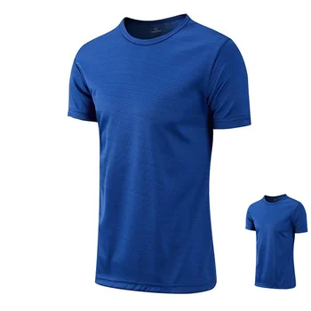 Homens com T-Shirts de cor Sólida Homens de Verão Casual, ao ar livre T-Shirt dos Esportes dos Homens T-Shirt Tamanho Plus Sport Rápido-Seca e Respirável Tops