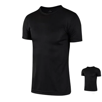 Homens com T-Shirts de cor Sólida Homens de Verão Casual, ao ar livre T-Shirt dos Esportes dos Homens T-Shirt Tamanho Plus Sport Rápido-Seca e Respirável Tops