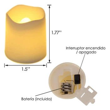 24 Pcs Simulação LED Ambiental Velas Bateria Operado Amarelo Quente Chama Pilar Vela em Massa para Decorações Românticas