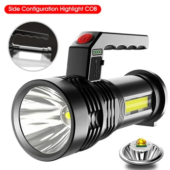 Lanterna portátil LED de Alto Brilho da Tocha de Luz 4 Modos Recarregável, Impermeável Portátil de Luz para Camping Caminhadas ao ar livre