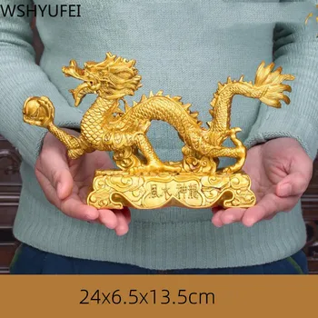 Estilo Chinês Fengshui De Ouro O Dinheiro Da Sorte Zodíaco Longo De Resina Estátua De Decoração De Casa De Presente De Aniversário Sala De Estar Decorações De Natal
