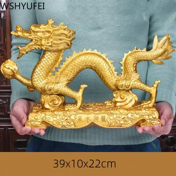 Estilo Chinês Fengshui De Ouro O Dinheiro Da Sorte Zodíaco Longo De Resina Estátua De Decoração De Casa De Presente De Aniversário Sala De Estar Decorações De Natal
