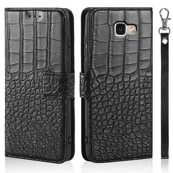 Luxo Flip Case para Samsung Galaxy A3 2016 A310 A310F Tampa do Couro da Textura de Crocodilo Design de Livro de Telefone Coque Capa Com Alça