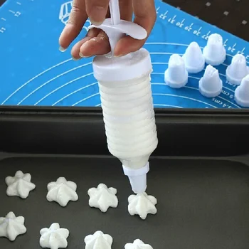Decoração Do Bolo De Gelo Fundente Bicos + Seringa Ferramentas De Cupcake De Tubulação Molde Plástico Do Molde Do Bolo